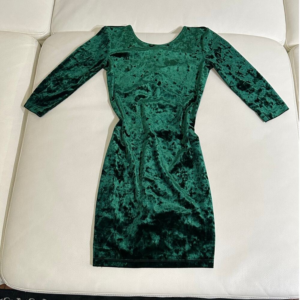 Forever 21 Green Velvet Bodycon Mini Dress
